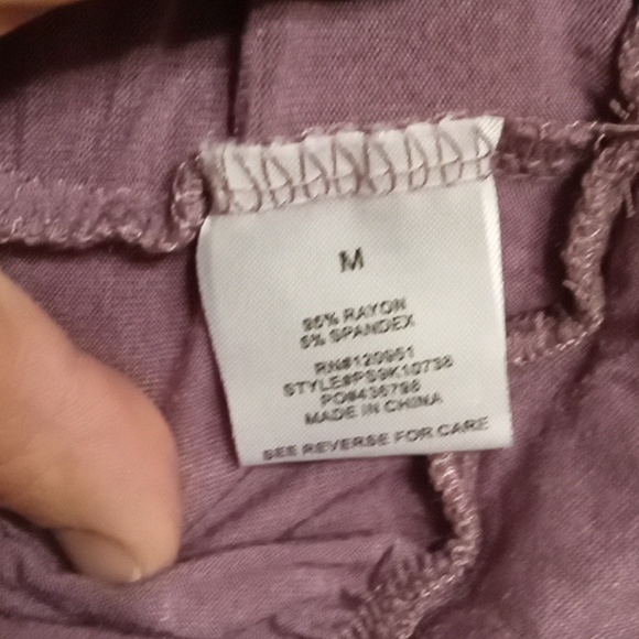 Pink Rose Purple Crop Top With Side Tie Size Medium - Picture 4 of 5